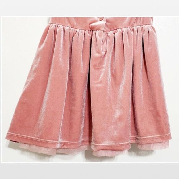 H&M Dress Kid 12-18M Pink Velvet Pleated Bow Tulle - Picture 11 of 16